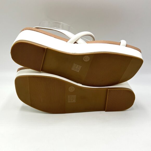 Chinese‎ Laundry Womens Size 6 Skippy White Vegan Leather Platform Sandals Shoes - Picture 9 of 15